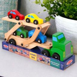 Wooden_Role_Play_Toy_Transportation_trailer,_excavator,_construction_vehicles_green-car-trailer-1