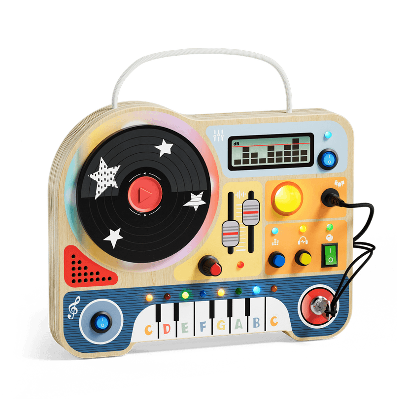 Topbright DJ 音樂忙碌板 木製感官活動玩具