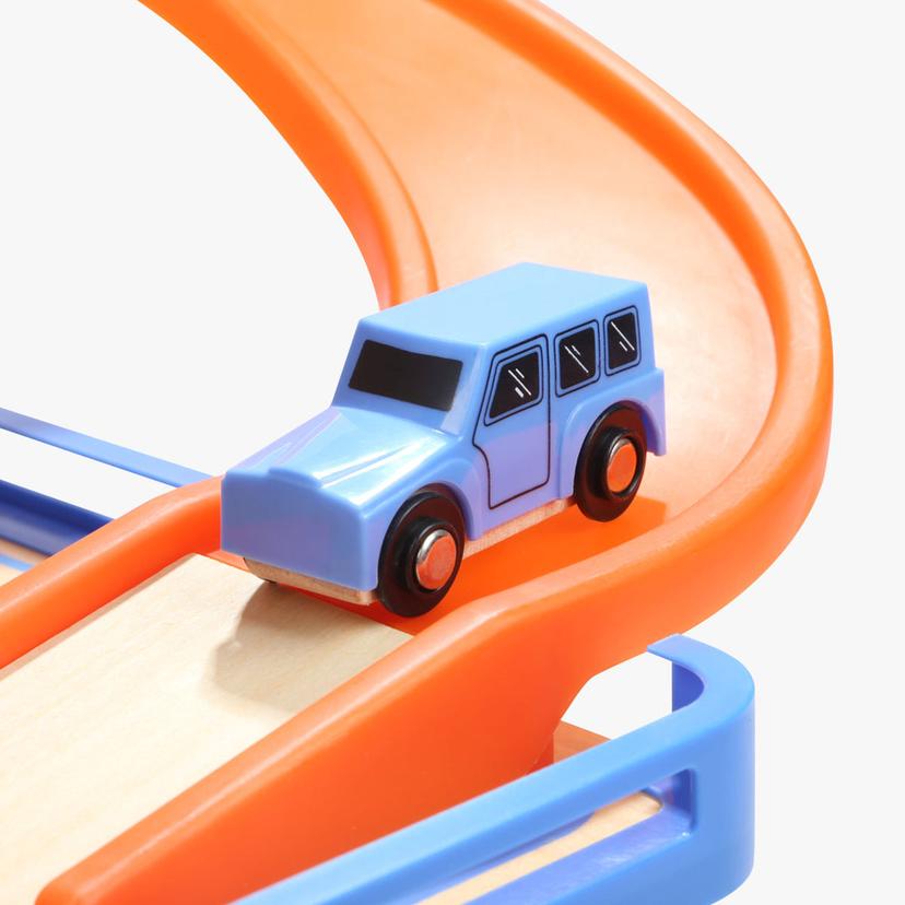 Topbright 多層停車場套裝 木製車庫軌道玩具