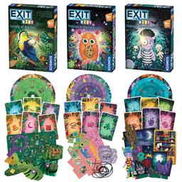 Thames &amp; Kosmos EXIT 兒童遊戲三件組合 - EXIT: Kids - 謎語叢林 | EXIT: Kids - 怪獸鎮謎語 | EXIT: Kids - 午夜鬼怪派對