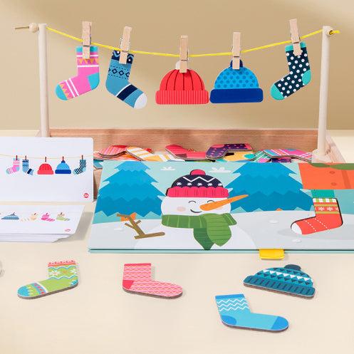 Wooden_snowman's_clothes_hanging_Sequence_&_Logic_educational_game_wooden-snow-man-clothes-hanging-game-12