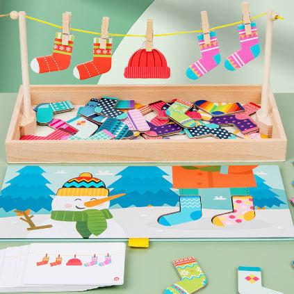 Wooden_snowman's_clothes_hanging_Sequence_&_Logic_educational_game_wooden-snow-man-clothes-hanging-game-7