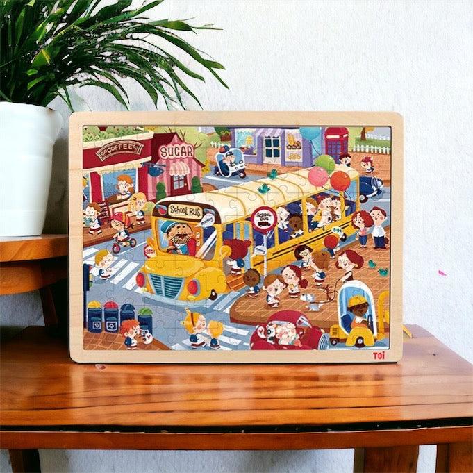 TOI_School_Bus_100pc_Wooden_Jigsaw_Puzzle_with_Display_Tray_TOISchoolBus100pcWoodenJigsawPuzzlewithDisplayTray-6