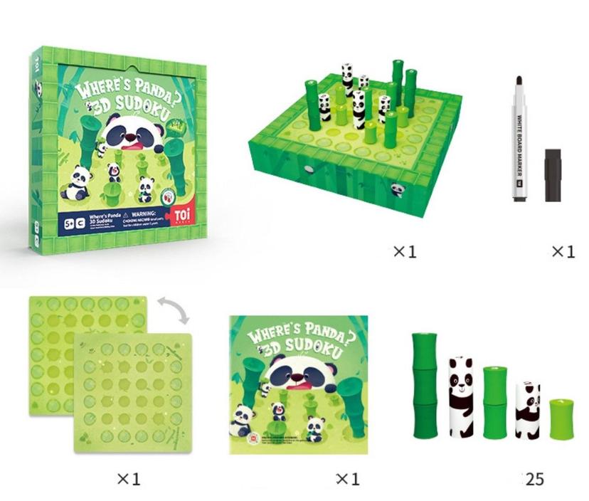 TOI_3D_Sudoko_Where's_My_Panda_Magnetic_Board_Game._STEM_Toy_TOI-panda-puzzle