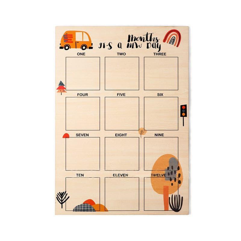 Monthly_Wooden_Photo_Mileage_Board._Photo_Frame._Baby_memory_train