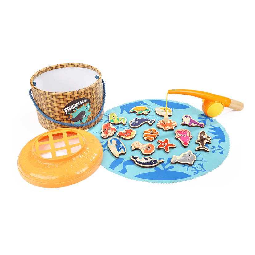 Topbright 磁性釣魚遊戲組合版 木製益智釣魚玩具