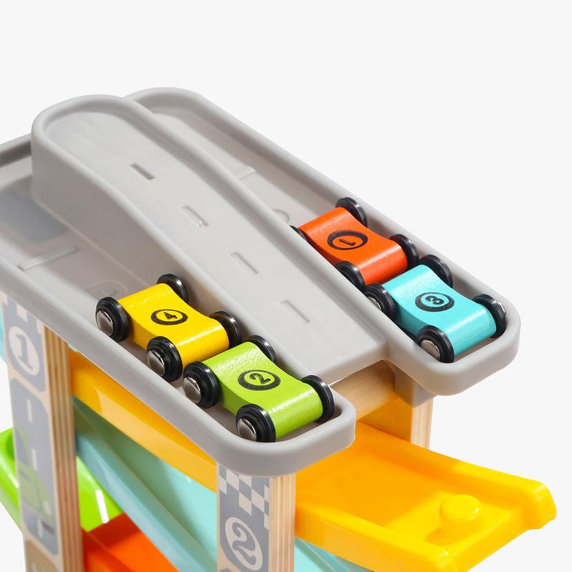 Topbright 木製賽車斜坡道 幼兒軌道車玩具