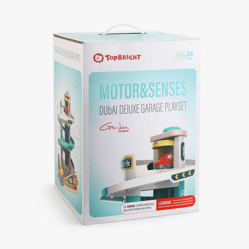 Topbright 杜拜豪華車庫套裝 木製軌道停車場玩具