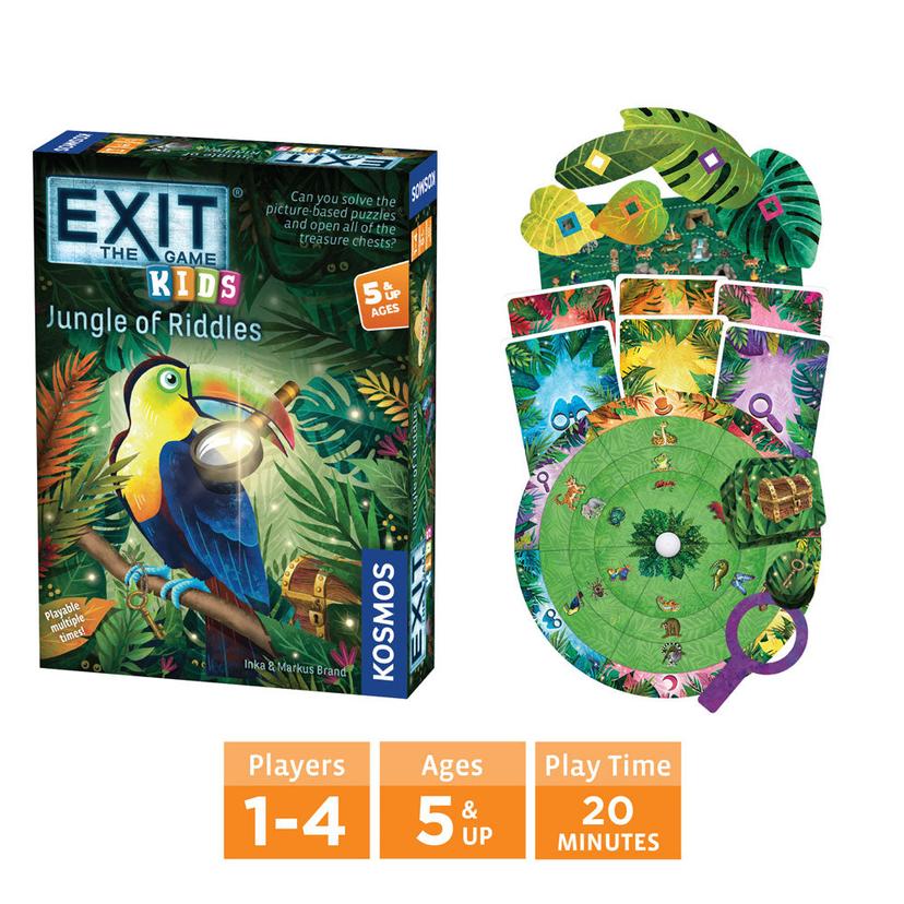 Thames & Kosmos EXIT 兒童遊戲三件組合 - EXIT: Kids - 謎語叢林 | EXIT: Kids - 怪獸鎮謎語 | EXIT: Kids - 午夜鬼怪派對